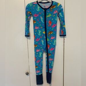Birdie Bean baby shark zipper pajamas, size 2T, EUC